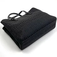 Fendi Bag Black Zucchino All Over Canvas Handbag Tote